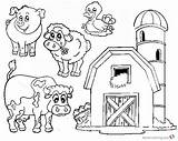 Coloring Barn Farm Pages Animals Printable Kids sketch template