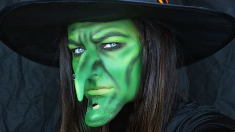 green witch face paint  days  halloween   youtube