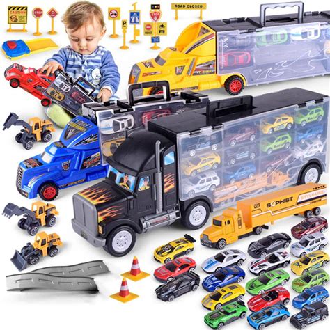 buy leadingstar children toy cars set portable container trunk car collection