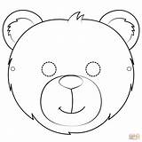 Bear Mask Coloring Pages Printable Teddy Template Masks Animal Paper Kids Bears Templates Drawing sketch template