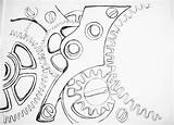 Steampunk Gears Coloring Gear Pages Search Choose Board Drawings Cogs sketch template