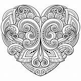 Coloring Pages Heart Detailed Getcolorings sketch template
