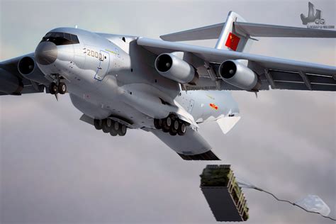 Cgi Of Chinese Y 20 Heavy Military Transport Aircraft In Action