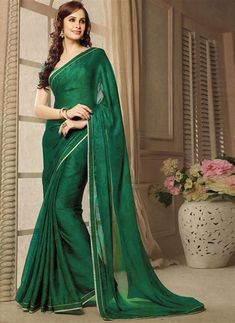 Green Georgette Casual Saree Casual Sarees