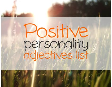 positive personality adjectives list  english