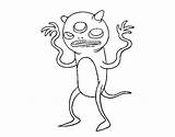 Monster Coloring Eyed Three Coloringcrew sketch template