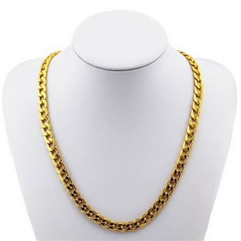 gold plated mm men chain  necklace jewelry sale banggood usa