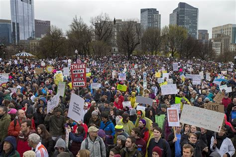 supporters crowd boston common  march  science wbur news