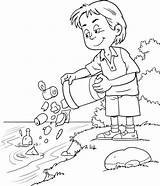 Pollution Water Kids Drawing Garbage River Clip Child Clipart Vector Illustrations Throws Searches Related sketch template