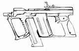 Gun Futuristic Drawing Machine Submachine Drawings Getdrawings sketch template
