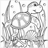 Coloring Turtles Pages Kids Print Color Children Animals sketch template