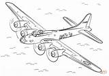 Coloring Pages 17 Fortress Flying Bomber Drawing Clipart Plane Ww2 Wwii Printable Color B17 sketch template