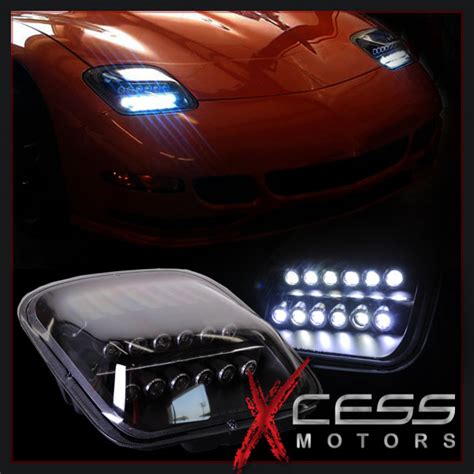 high power led   chevy corvette  black housing headlights head