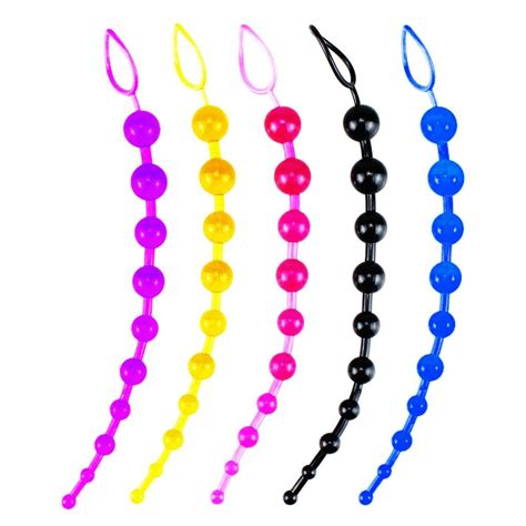 5 Colors Available 12 Tpe Anal Beads With Pull Ring – Love Plugs