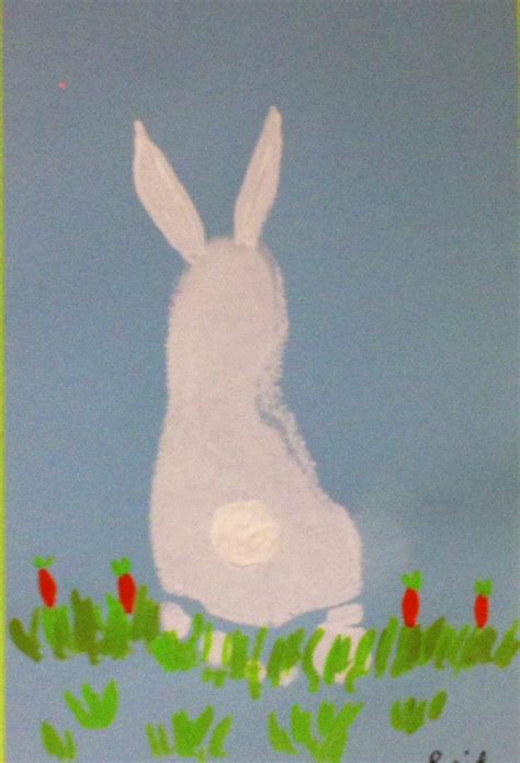 bunny footprint art baby art projects toddler crafts easter art