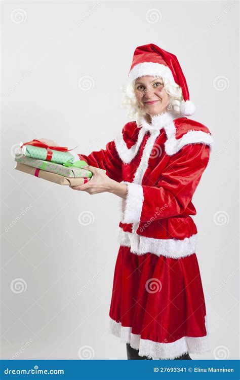 santa claus helper elf stock image image  holding