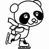 Panda Coloring Pages Medium Pandas Clipart Christmas Skating Colouring Cute Illustration Vector Svg Library Pinclipart Comments Kids sketch template