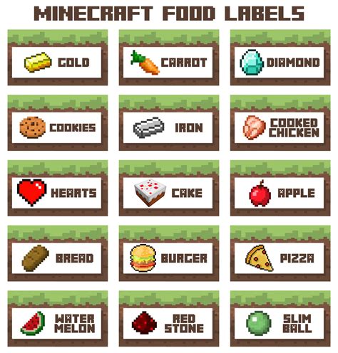 minecraft food label printables hot sex picture