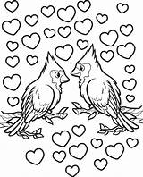 Coloring Birds Pages Valentines Valentine Bird Disney Printable Princess Getcolorings Print sketch template