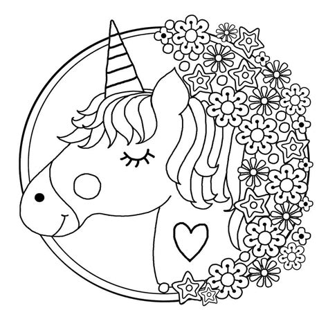 coloring page  printable coloring picture unicorns unicorn