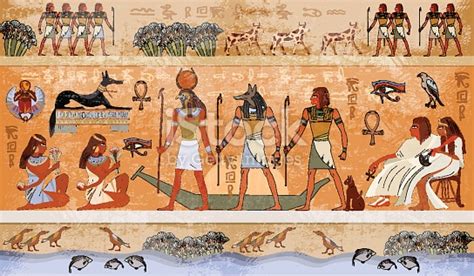 Ancient Egypt Scene Mythology Egyptian Gods And Pharaohs