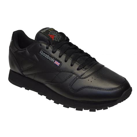 reebok classic leather black   mens trainers  pure