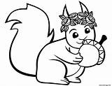 Coloriage Ecureuil Acorn Gland Mignon Scoiattoli Animal Imprimer Animaux Squirrels Stampare Scaricare Kolorowanka Wiewiorka Imprimé Atuttodonna Chipmunks Drukuj sketch template