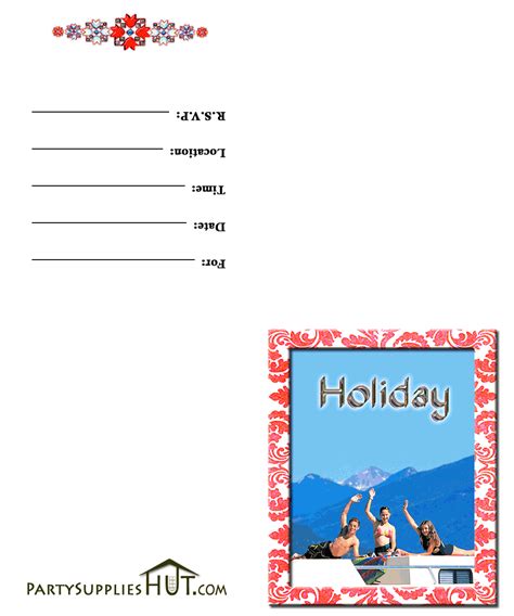 holiday theme party invitations  printable place  cards