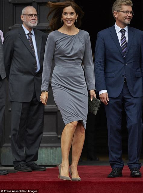 crown princess mary of denmark steps out in classic grey