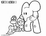 Pocoyo Coloring Pages Characters Printable Kids Print sketch template