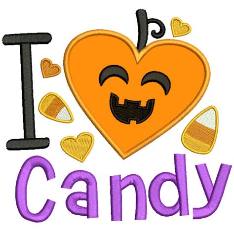 i love candy smiling candy corn halloween applique machine embroidery design digitized pattern