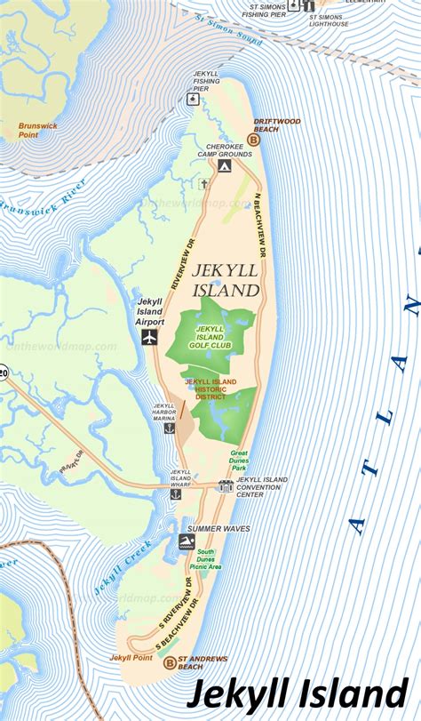 jekyll island tourist map ontheworldmapcom