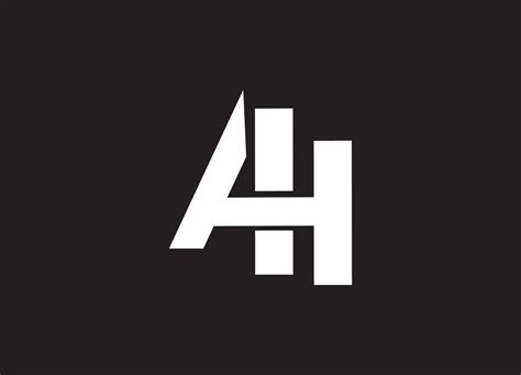 ah logo design ah letter logo desig initial letter ah logotype company logo design   vector