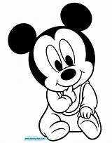 Coloring Mickey Baby Pages Cute Disney Color Babies Print sketch template