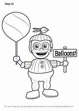 Freddy Fnaf Ballora Freddys Balloons Drawingtutorials101 Funtime Branco sketch template