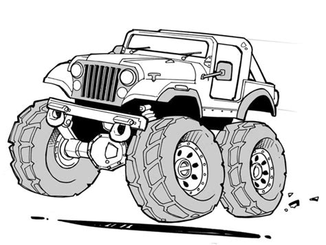 coloring pages jeep printable  kids adults