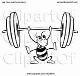 Barbells Lifting Ant sketch template
