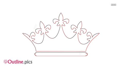 queen crown outline vector  outlinepics