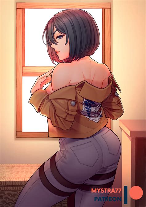 Rule 34 1girls Attack On Titan Female Female Only Looking Back Mikasa