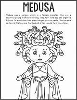 Medusa Greek Mythology Pages Coloring Template Activity sketch template