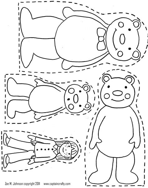 printable goldilocks    bears printable puppets