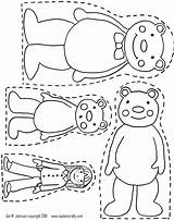 Ricitos Goldilocks Bears Osos Tres Magnet Retelling sketch template
