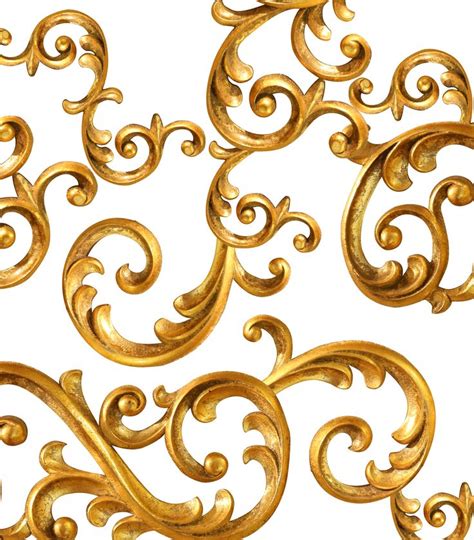 an intricately designed gold wall hanging on a white background in the