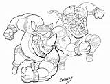 Rocksteady Bebop Coloring Pages Tmnt Drawing Deviantart Inks Bw Da Template sketch template