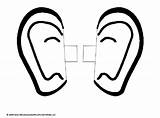 Ears Ear Listening Template Coloring Clipart Craft Kids Human Clip Outline Crafts God Pages Pair Bfg Samuel Cliparts Headband Drawing sketch template
