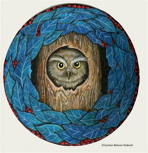 owl  diameter mandala painted  carolyns art