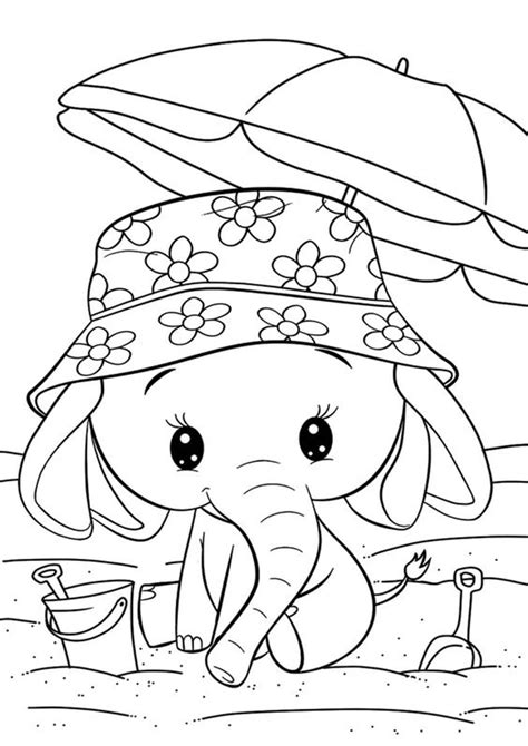 easy  print elephant coloring pages tulamama beach coloring