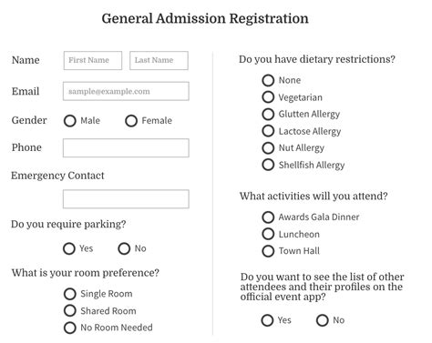 commonly  event registration forms  templates  tips
