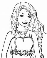 Coloring Barbie Pages Doll Face Color Printable Print Girls Portrait Sheet sketch template