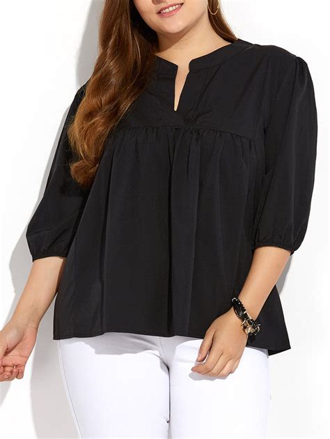 size pleated blouse black xl   size blouses dresslilycom